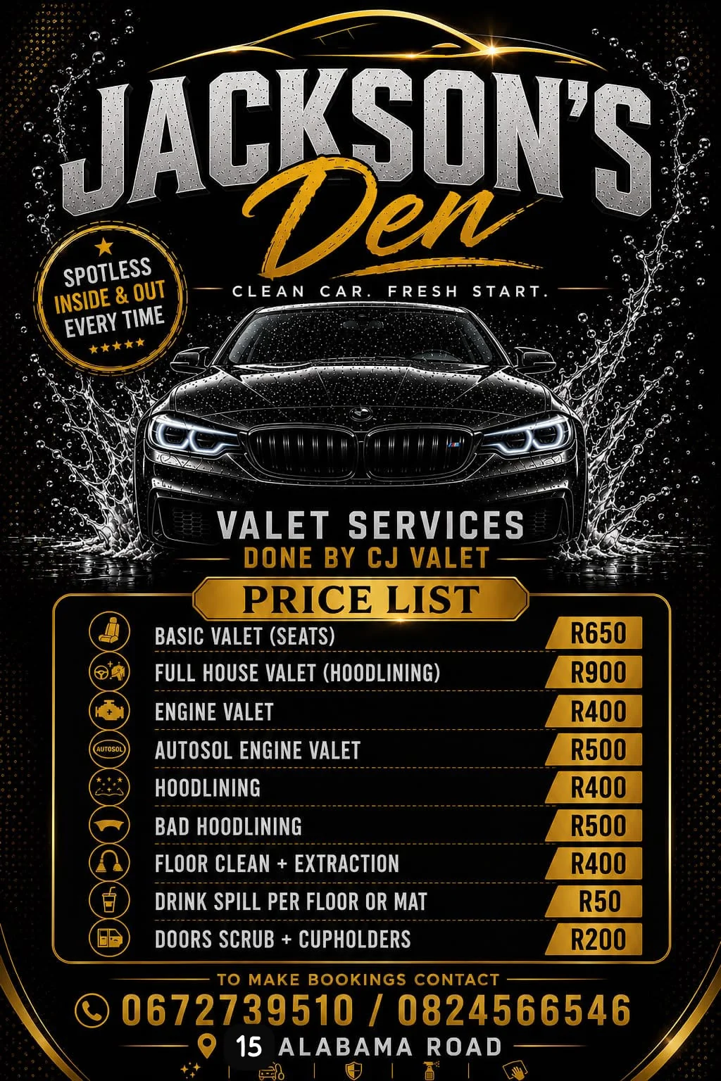 Car washing service clean vehicle